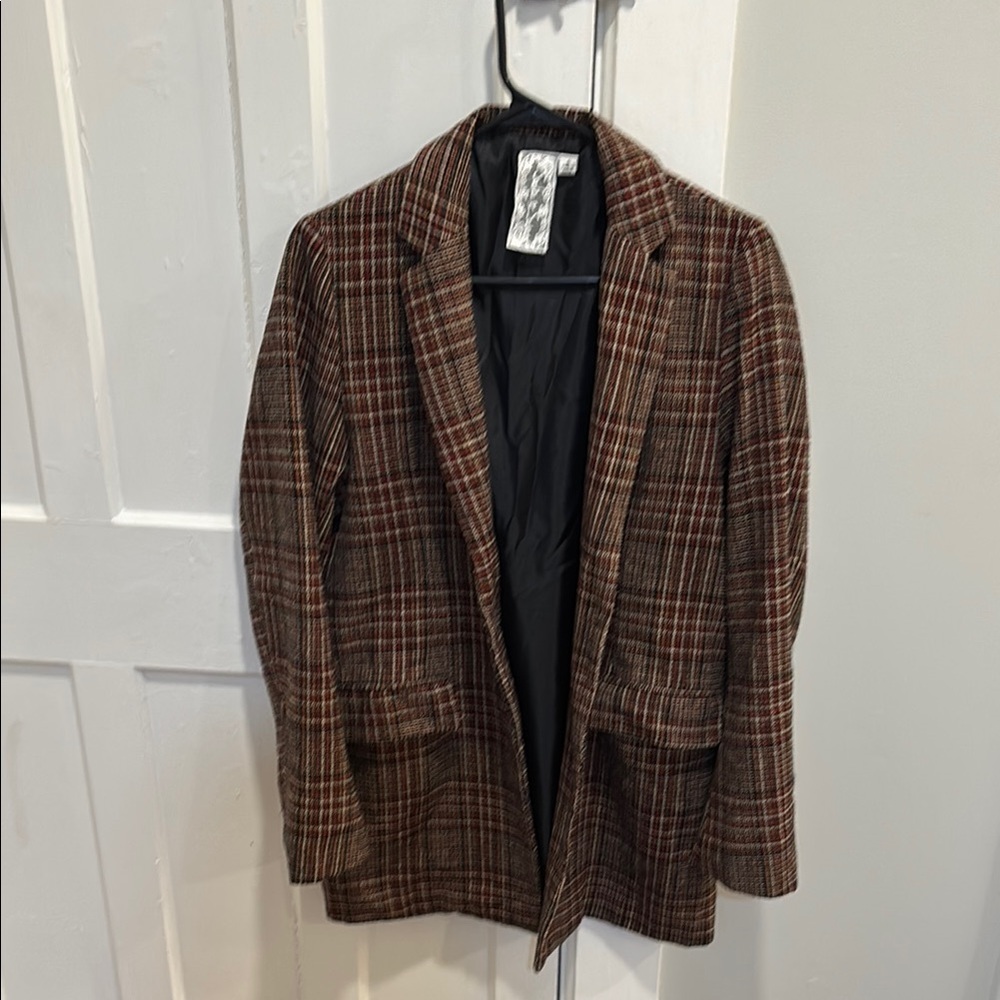 Sadie & Sage Brown Plaid Blazer